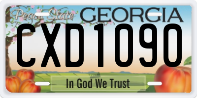 GA license plate CXD1090