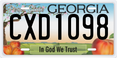 GA license plate CXD1098