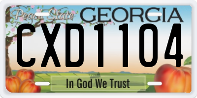 GA license plate CXD1104