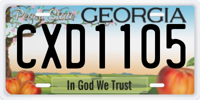 GA license plate CXD1105