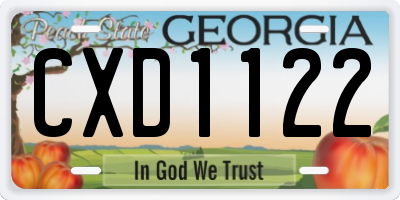 GA license plate CXD1122