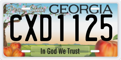 GA license plate CXD1125