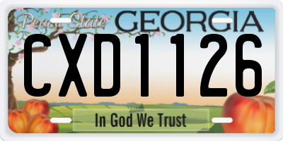 GA license plate CXD1126