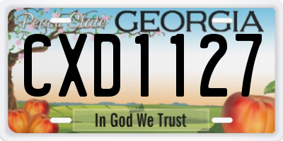 GA license plate CXD1127