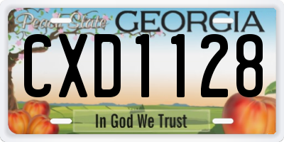 GA license plate CXD1128