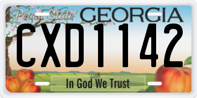 GA license plate CXD1142