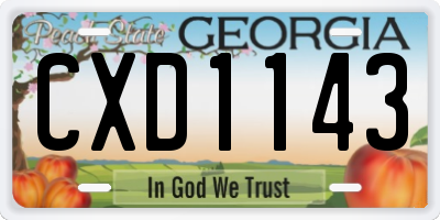 GA license plate CXD1143