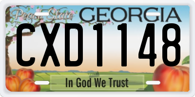 GA license plate CXD1148