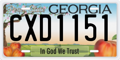 GA license plate CXD1151