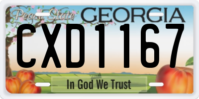 GA license plate CXD1167