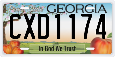 GA license plate CXD1174