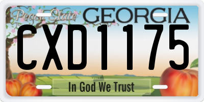 GA license plate CXD1175