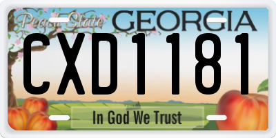 GA license plate CXD1181