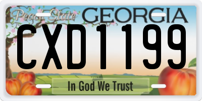 GA license plate CXD1199