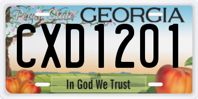 GA license plate CXD1201