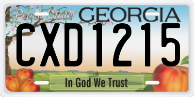 GA license plate CXD1215