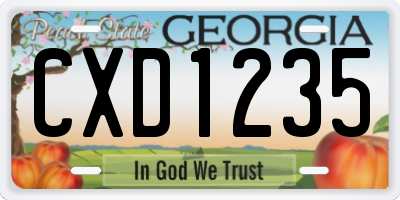 GA license plate CXD1235