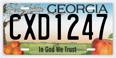 GA license plate CXD1247