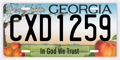 GA license plate CXD1259