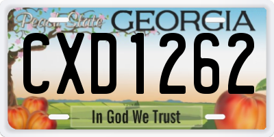 GA license plate CXD1262