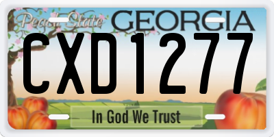 GA license plate CXD1277