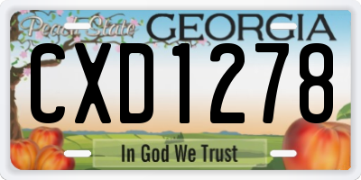 GA license plate CXD1278