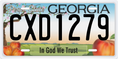 GA license plate CXD1279