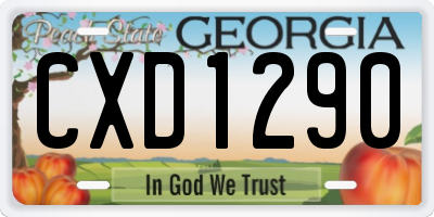 GA license plate CXD1290