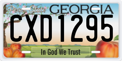 GA license plate CXD1295