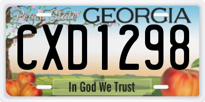 GA license plate CXD1298