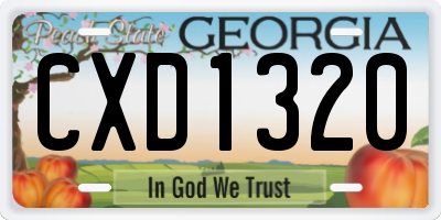 GA license plate CXD1320