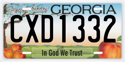 GA license plate CXD1332