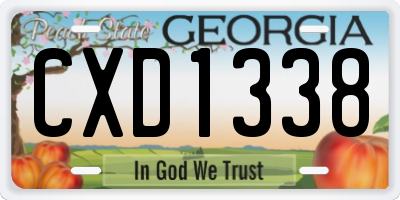 GA license plate CXD1338
