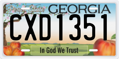 GA license plate CXD1351