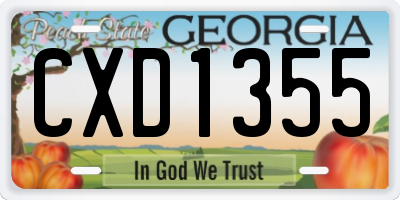 GA license plate CXD1355