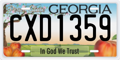 GA license plate CXD1359