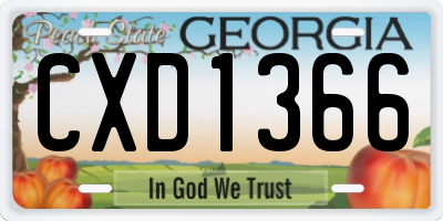 GA license plate CXD1366