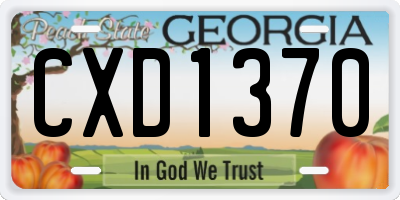 GA license plate CXD1370