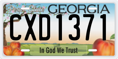 GA license plate CXD1371