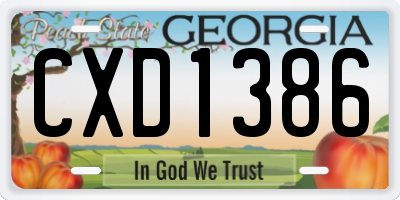 GA license plate CXD1386