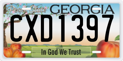 GA license plate CXD1397