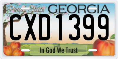 GA license plate CXD1399