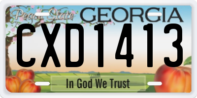 GA license plate CXD1413
