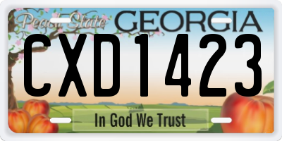 GA license plate CXD1423