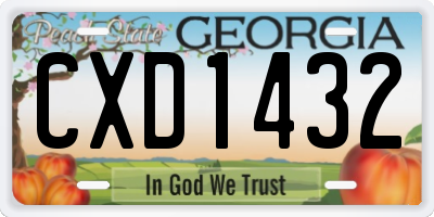 GA license plate CXD1432