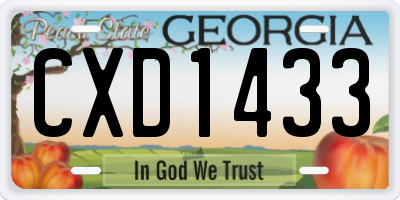 GA license plate CXD1433