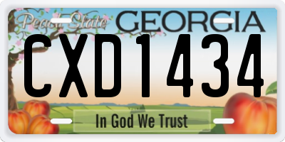 GA license plate CXD1434