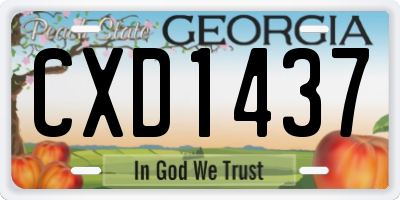 GA license plate CXD1437