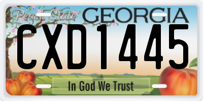 GA license plate CXD1445