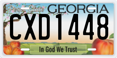 GA license plate CXD1448